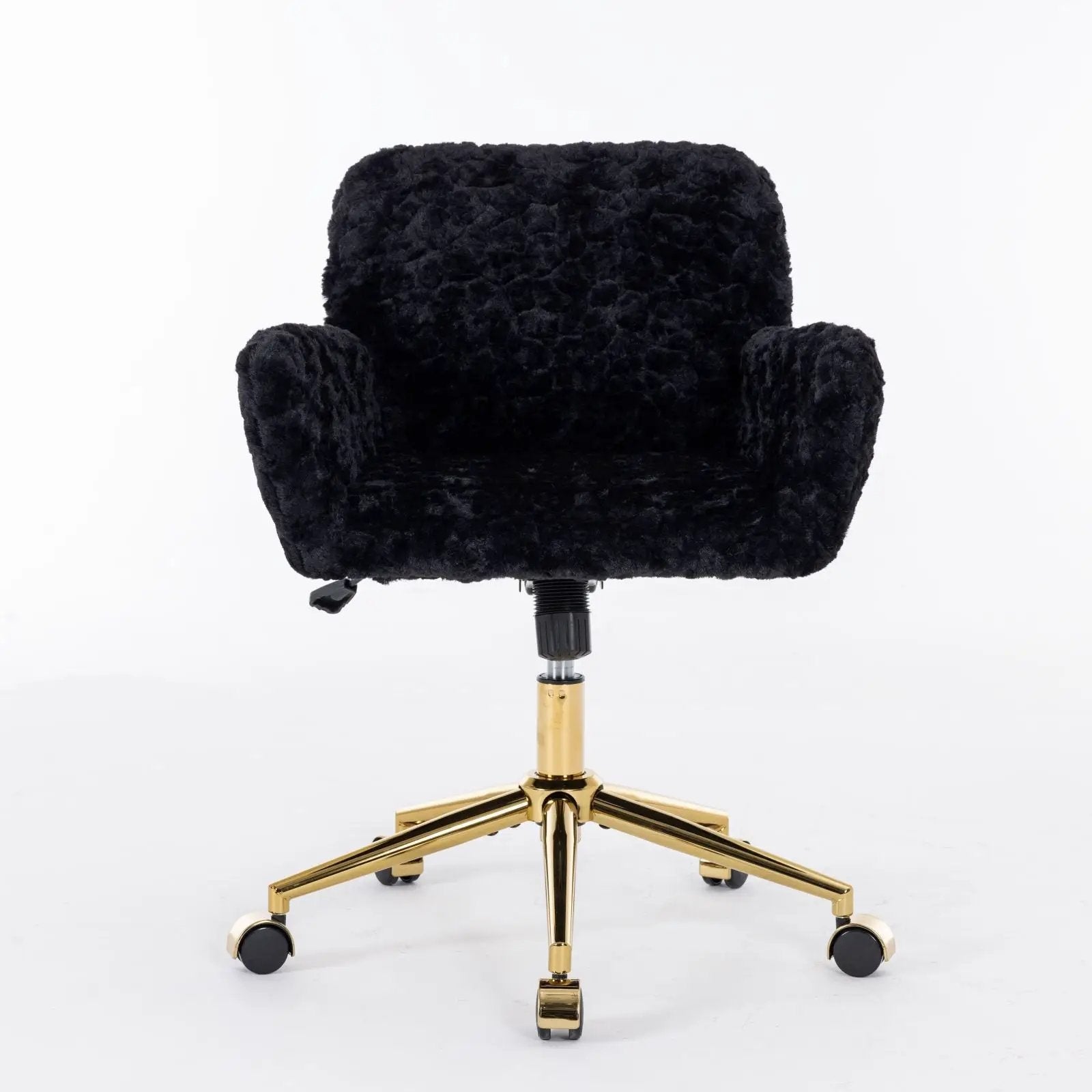 Office Chair, Artificial Rabbit Hair Home Office Chair With Metal Base, Adjustable Desk Chair Swivel Office Chair, Vanity Chair by HouseOfZazla
