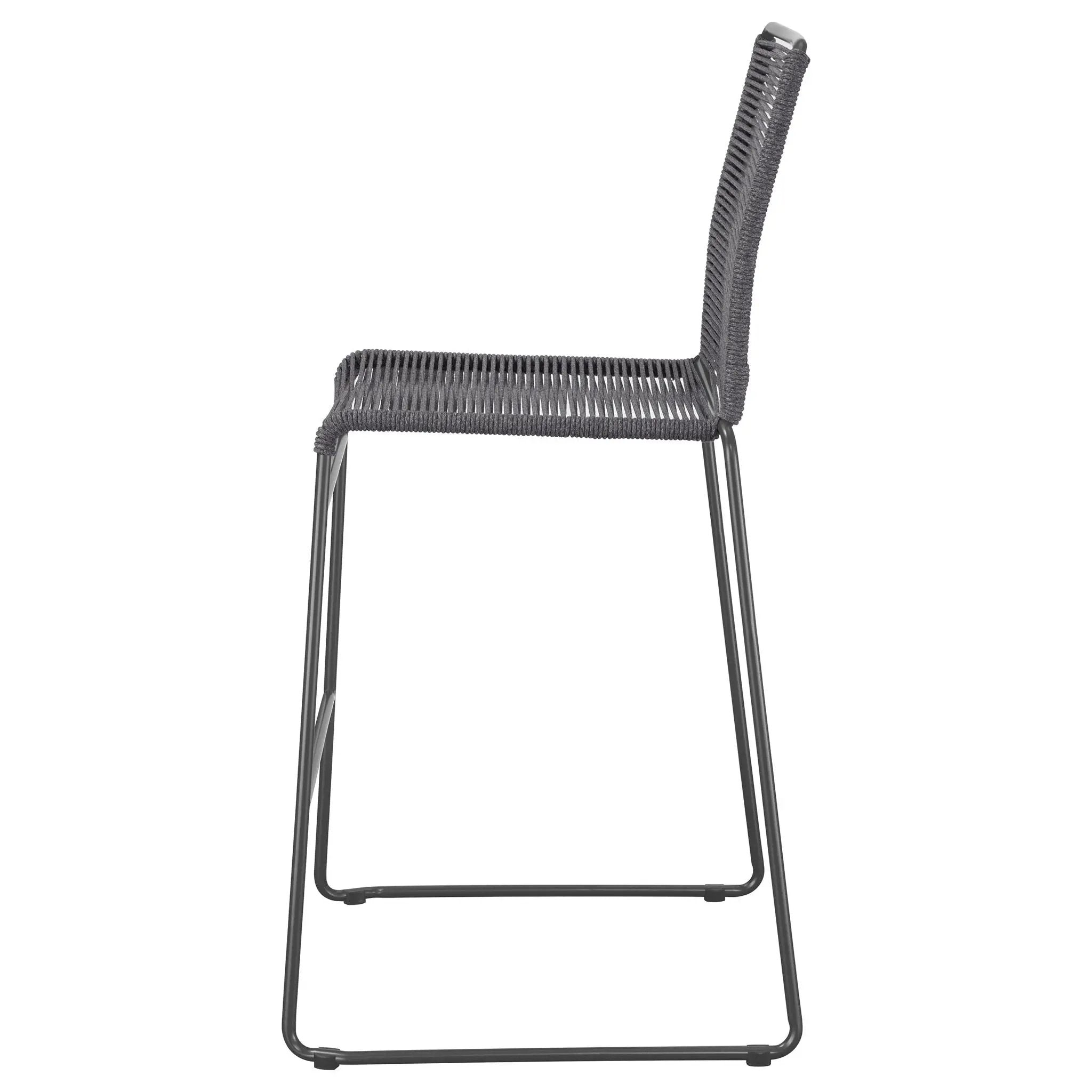 Jerome Woven Rope Metal Bar Chair Charcoal (Set of 2) by Unique Piece Furniture
