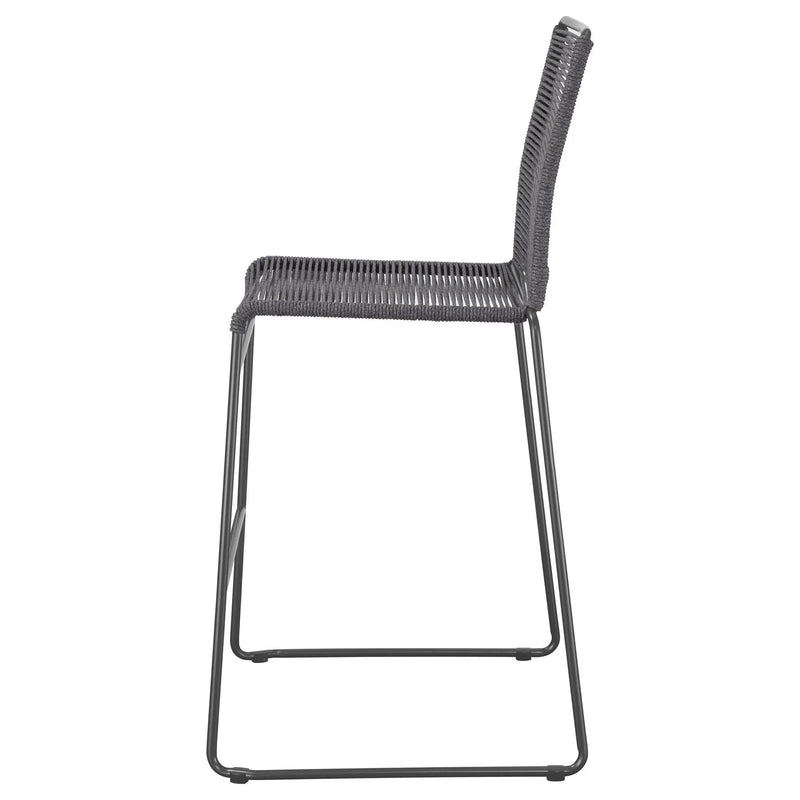 Jerome Woven Rope Metal Bar Chair Charcoal (Set of 2) by Unique Piece Furniture