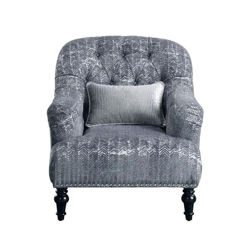 Gaura - Chair With Pillow - Dark Gray Velvet by Unique Piece Furniture