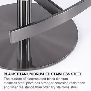 Titanium Stainless Steel Bar Stool, Grade Modern Bar Chair With Backrest, Swivel Adjustable Height For Kitchen Counter And Dining Room by Unique Piece Furniture