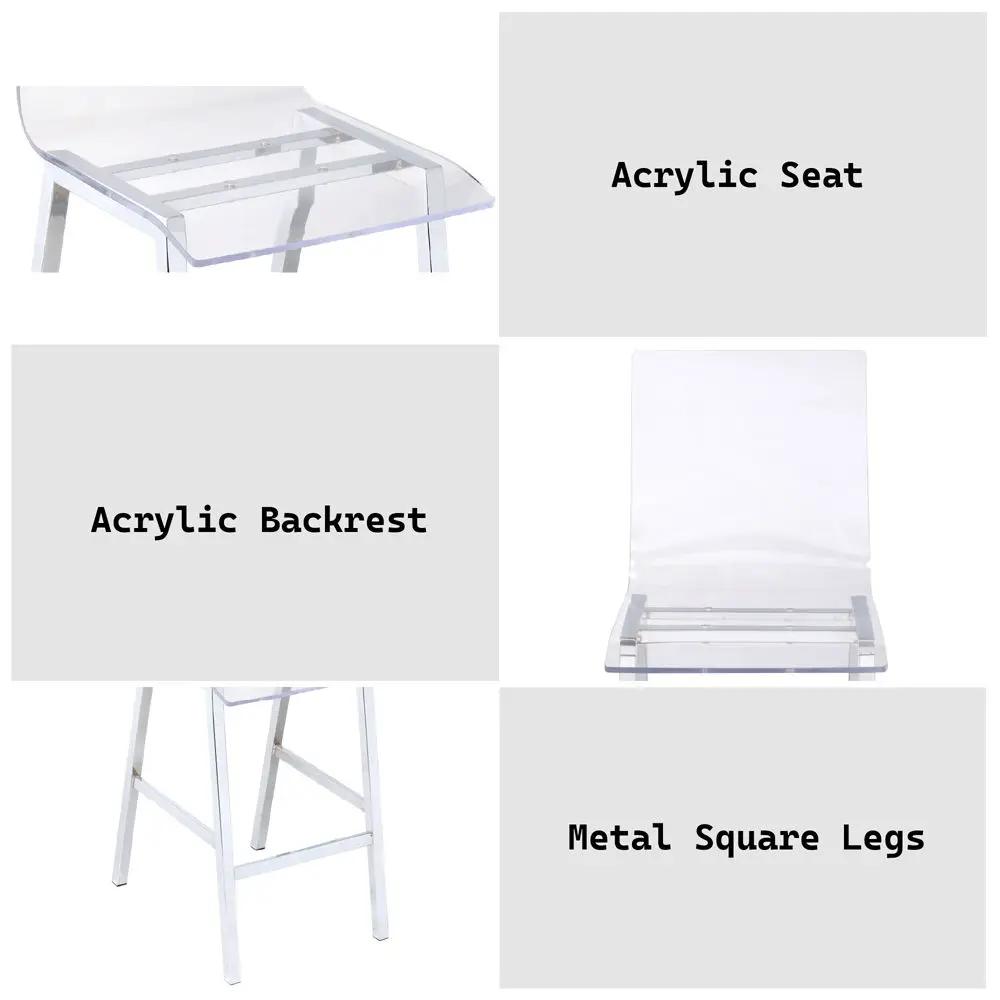 Nadie - Counter Height Chair (Set of 2) - Clear Acrylic & Chrome by Unique Piece Furniture