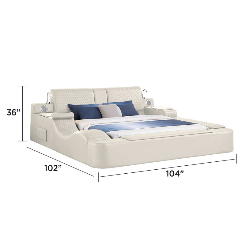 Zoya - Smart Multifunctional Bed, Built In Bluetooth Speakers, USB Charging by HouseOfZazla