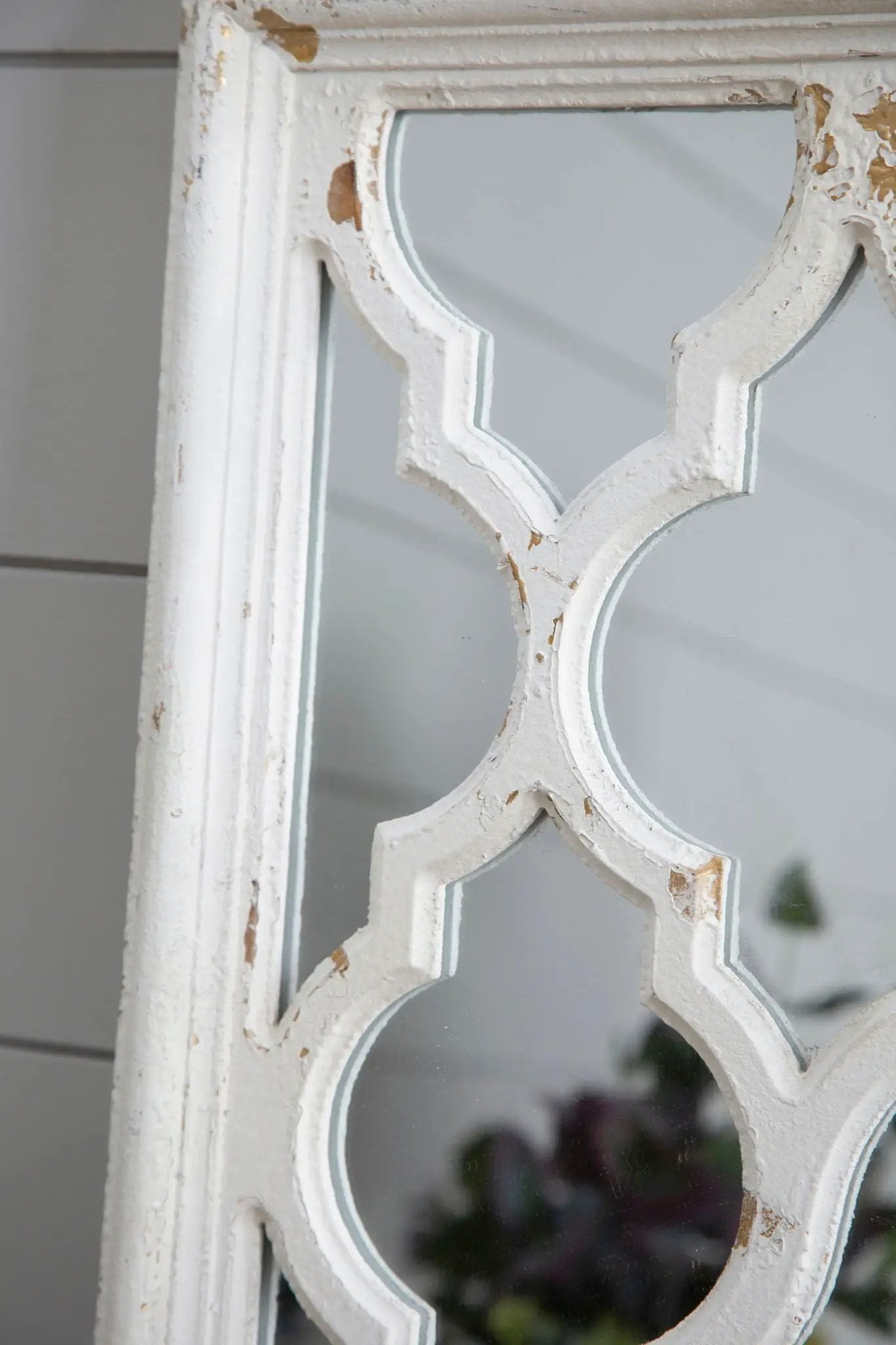 Distressed Floor Mirror, Full Body Mirror For Bathroom Bedroom Living Room - White by Unique Piece Furniture