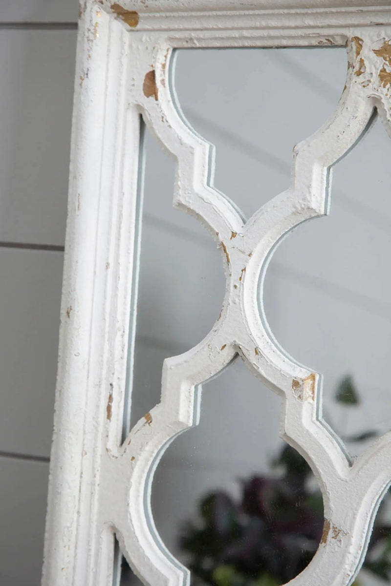 Distressed Floor Mirror, Full Body Mirror For Bathroom Bedroom Living Room - White by HouseOfZazla