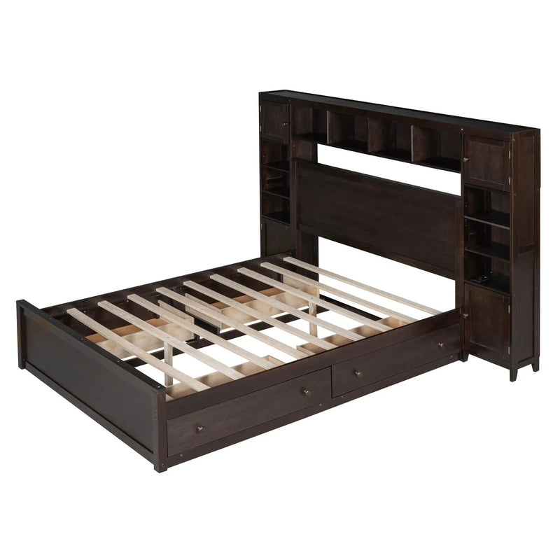 Bed With All In One Cabinet, Shelf And Sockets by HouseOfZazla