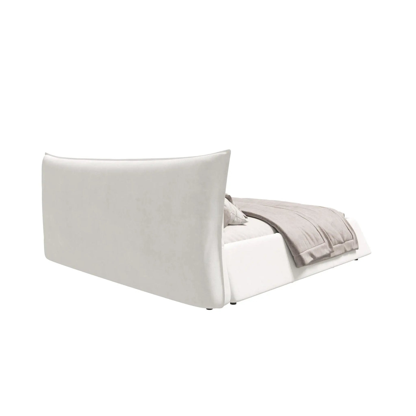 Upholstered Platform Bed With Special Shaped Headboard by HouseOfZazla