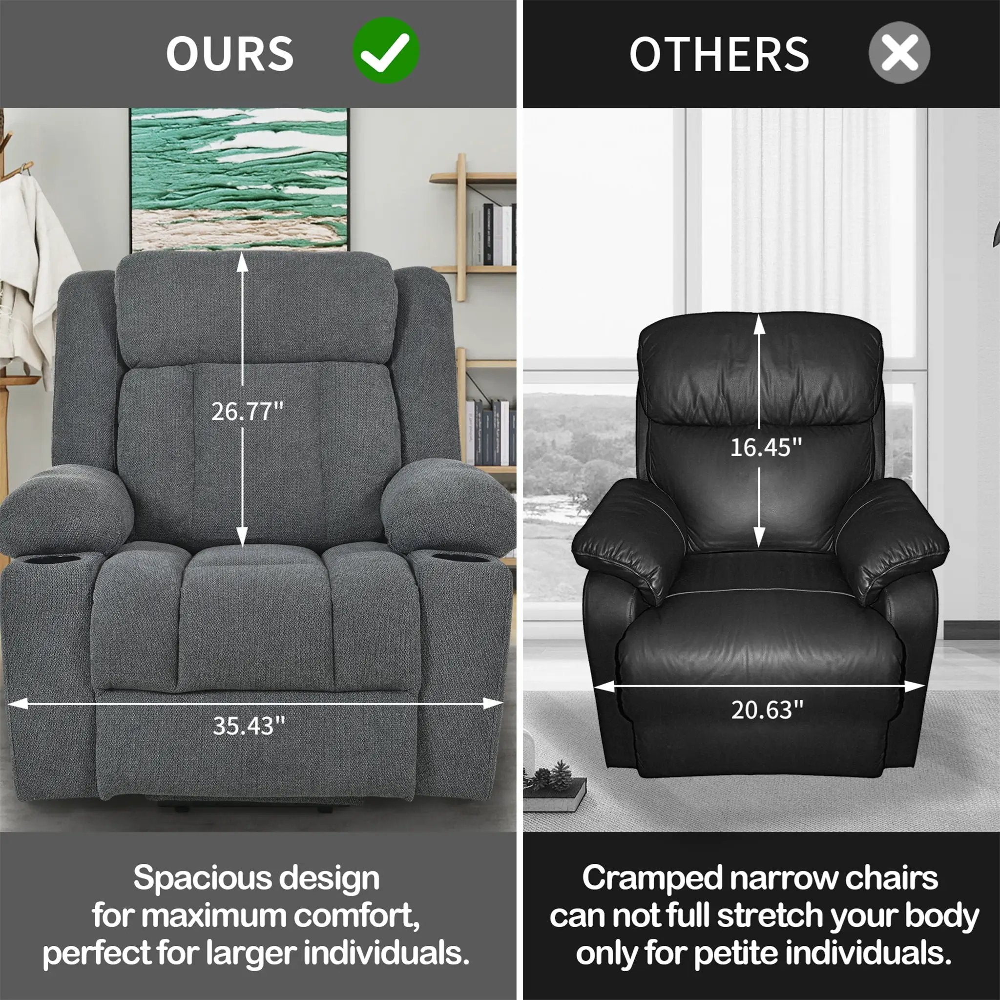 Power Lift Recliner Chair With Extended Footrest, Remote Control, Cup Holders, And Side Pockets by HouseOfZazla