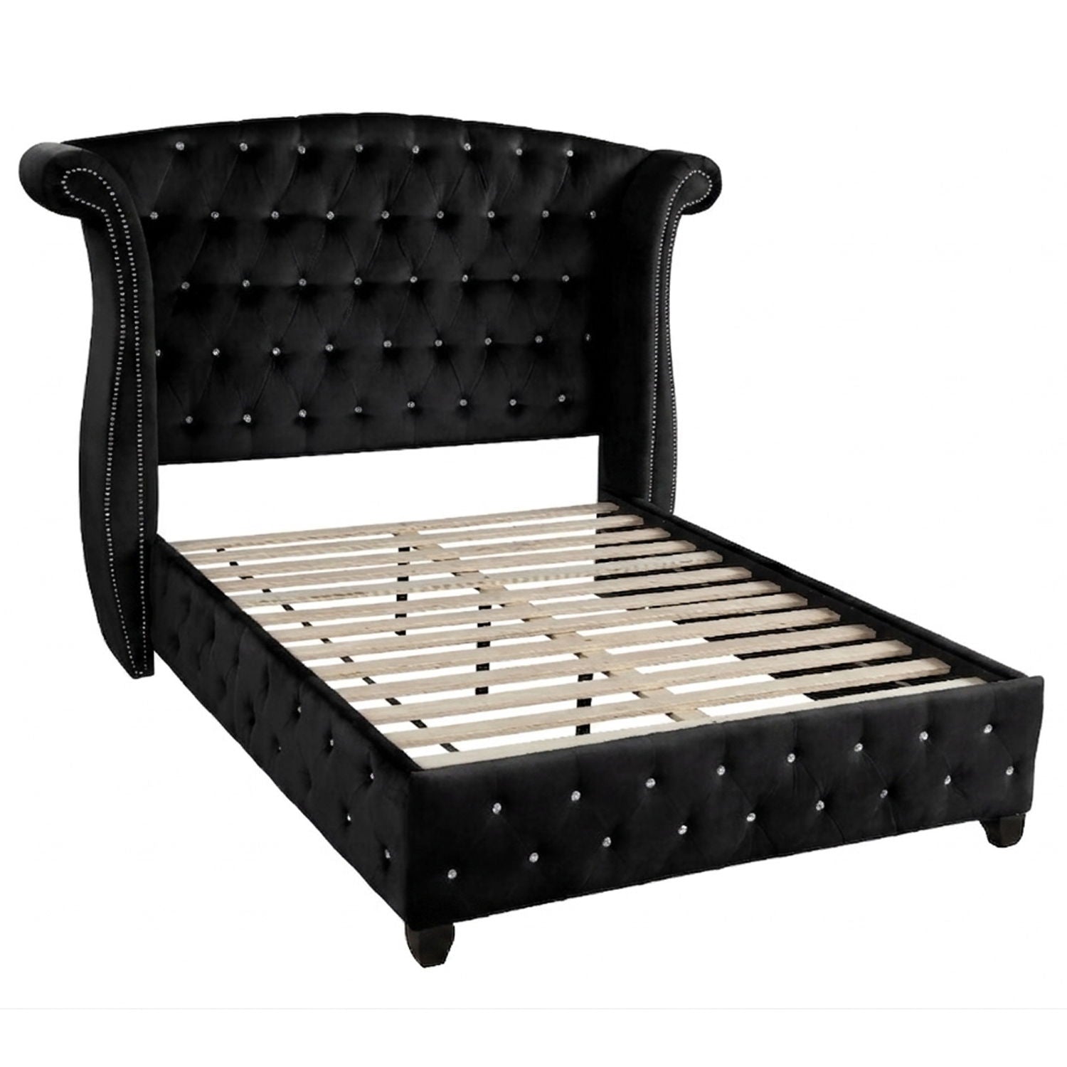 Sophia - Crystal Tufted Upholstered Bed by HouseOfZazla