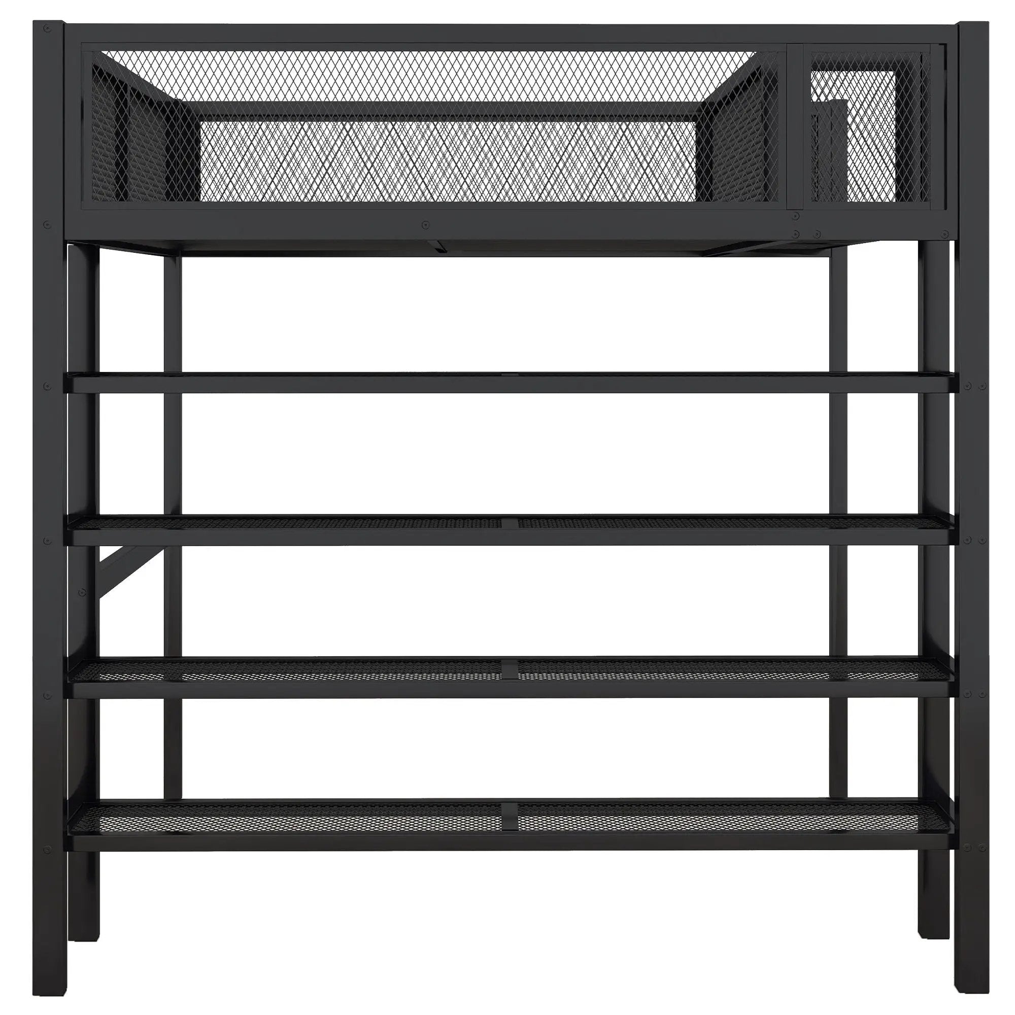 Loft Bed With 4 Tier Shelves And Storage by HouseOfZazla