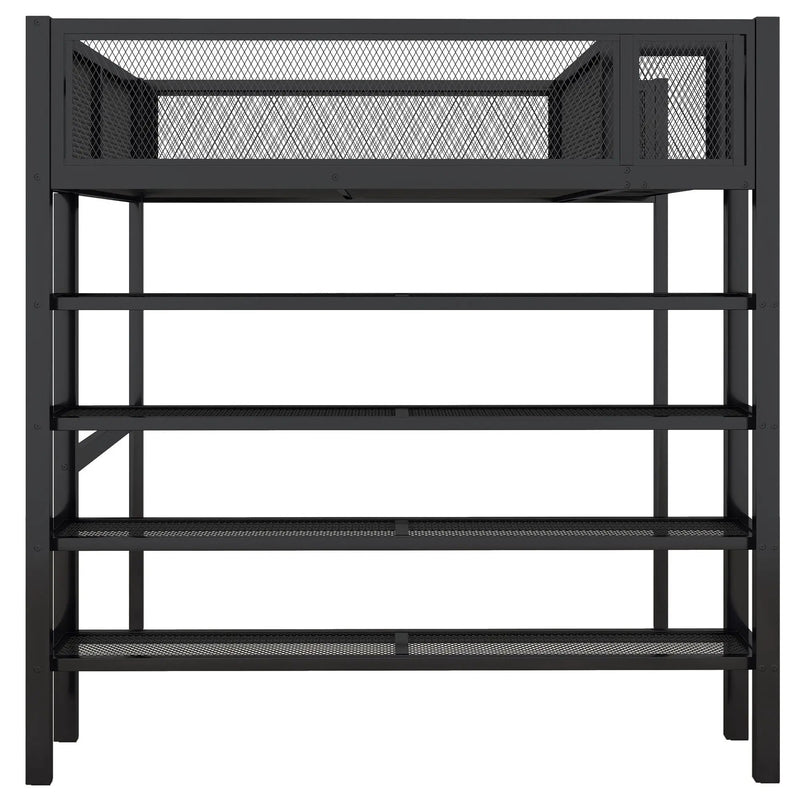 Loft Bed With 4 Tier Shelves And Storage by HouseOfZazla