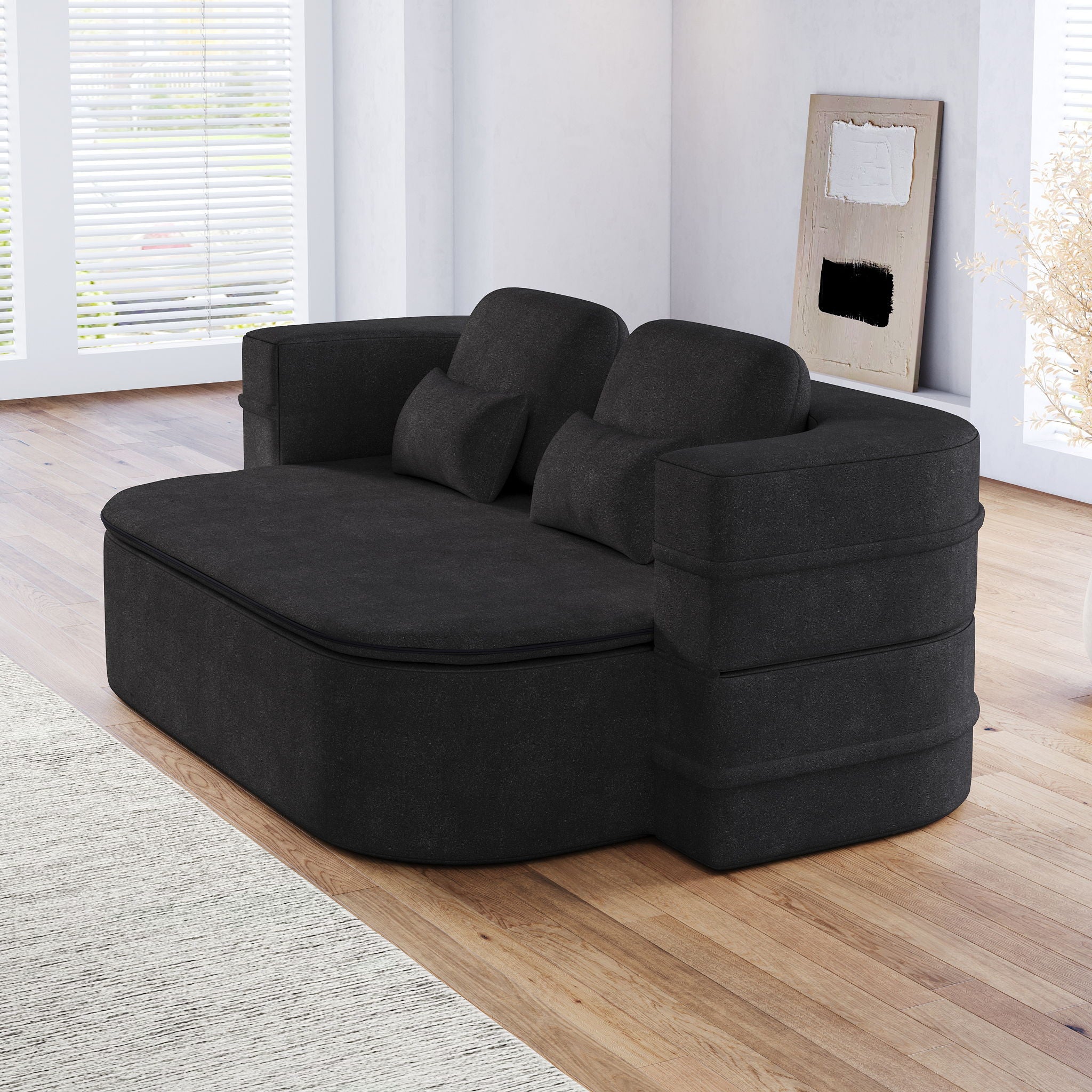 2 In 1 Foldable Sofa Bed With Multi Functional Blanket, Floor Lounge Sofa by HouseOfZazla