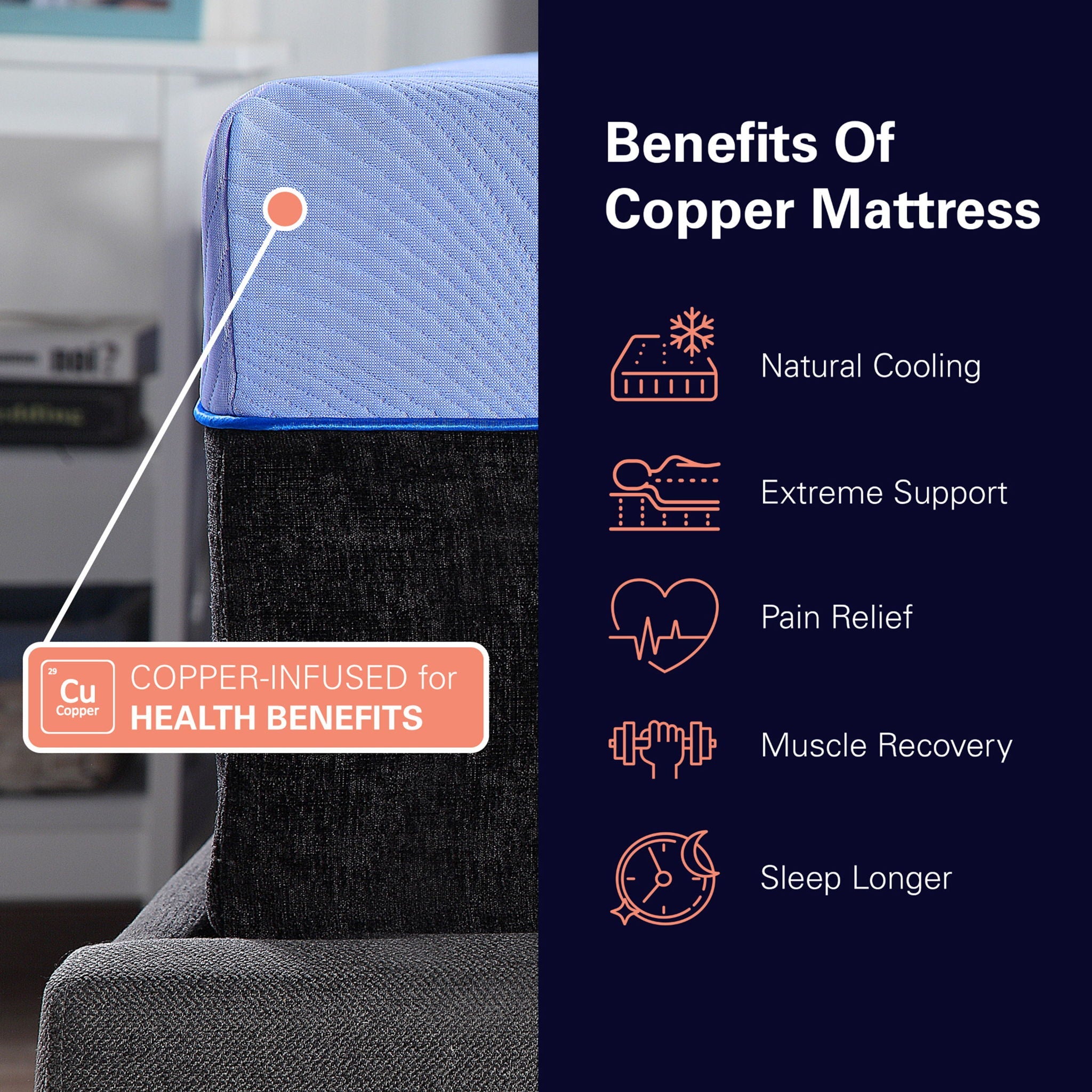 Refresh - 12" Flex Head Memory Foam Hybrid Mattress And Adjustable Base Bundle by HouseOfZazla