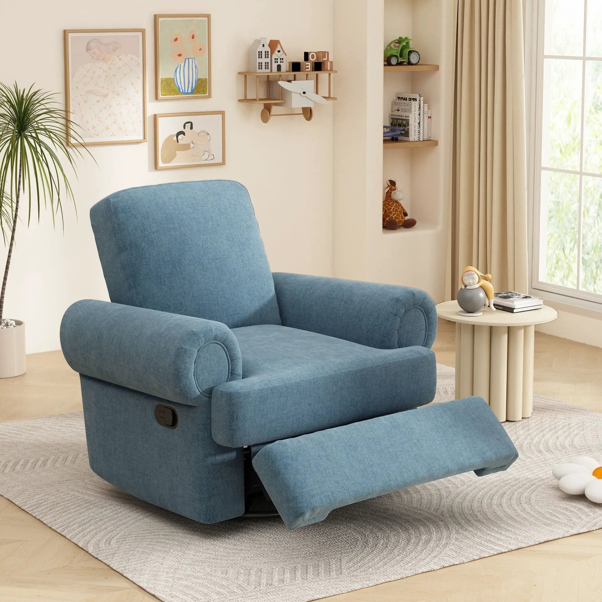 Manual Swivel Recliner Rocker Chair With Adjustable Backrest by HouseOfZazla