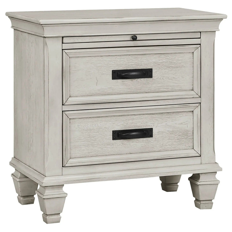 Franco 5-piece Eastern King Bedroom Set Distressed White by Unique Piece Furniture