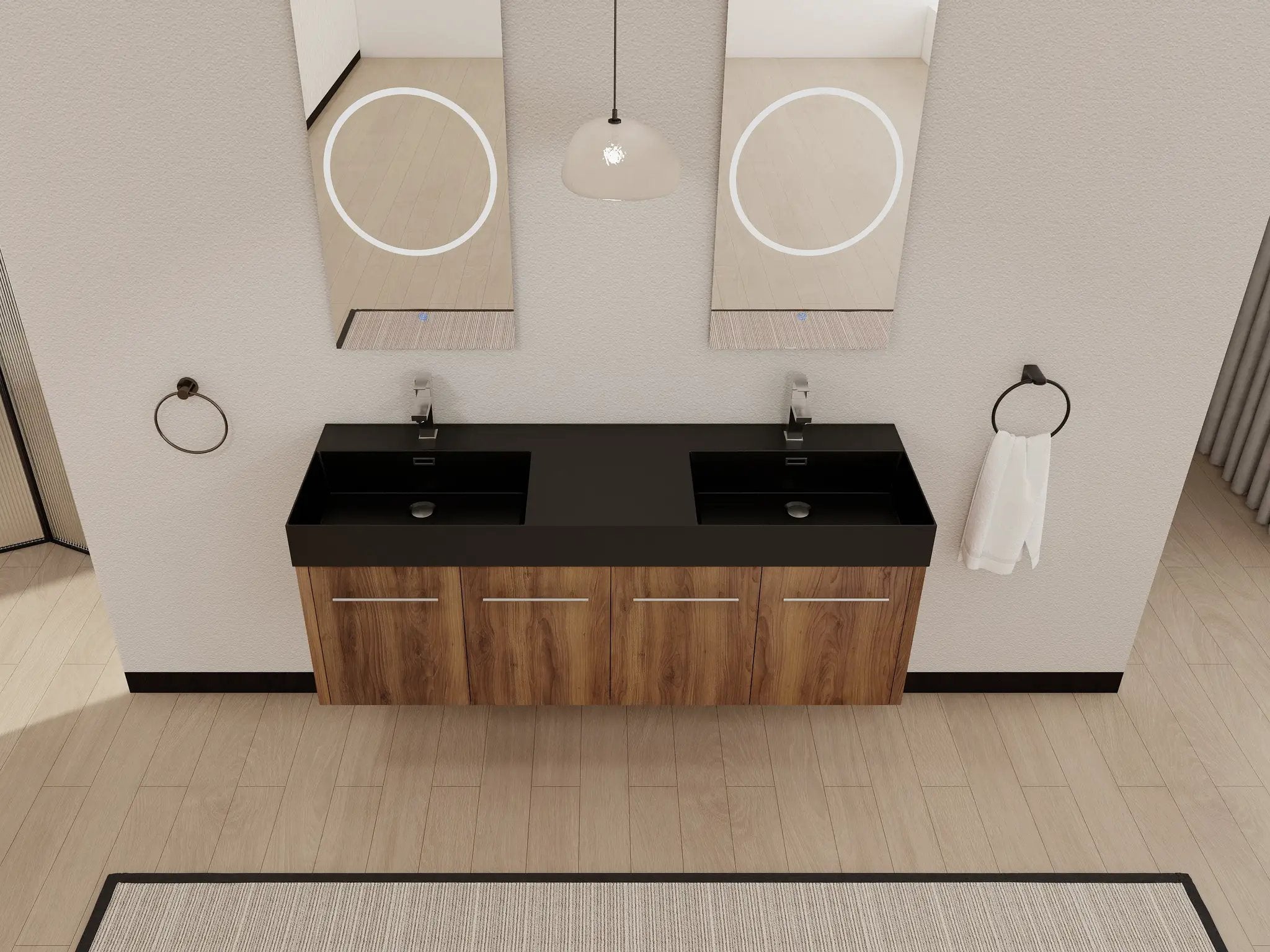 60 Inch Wall-Mounted Bathroom Vanity with Sink by HouseOfZazla