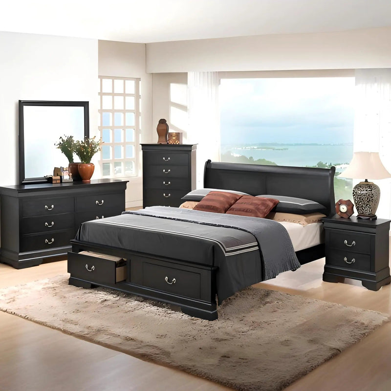 Upholstered Panel Sleigh Bed Design by HouseOfZazla