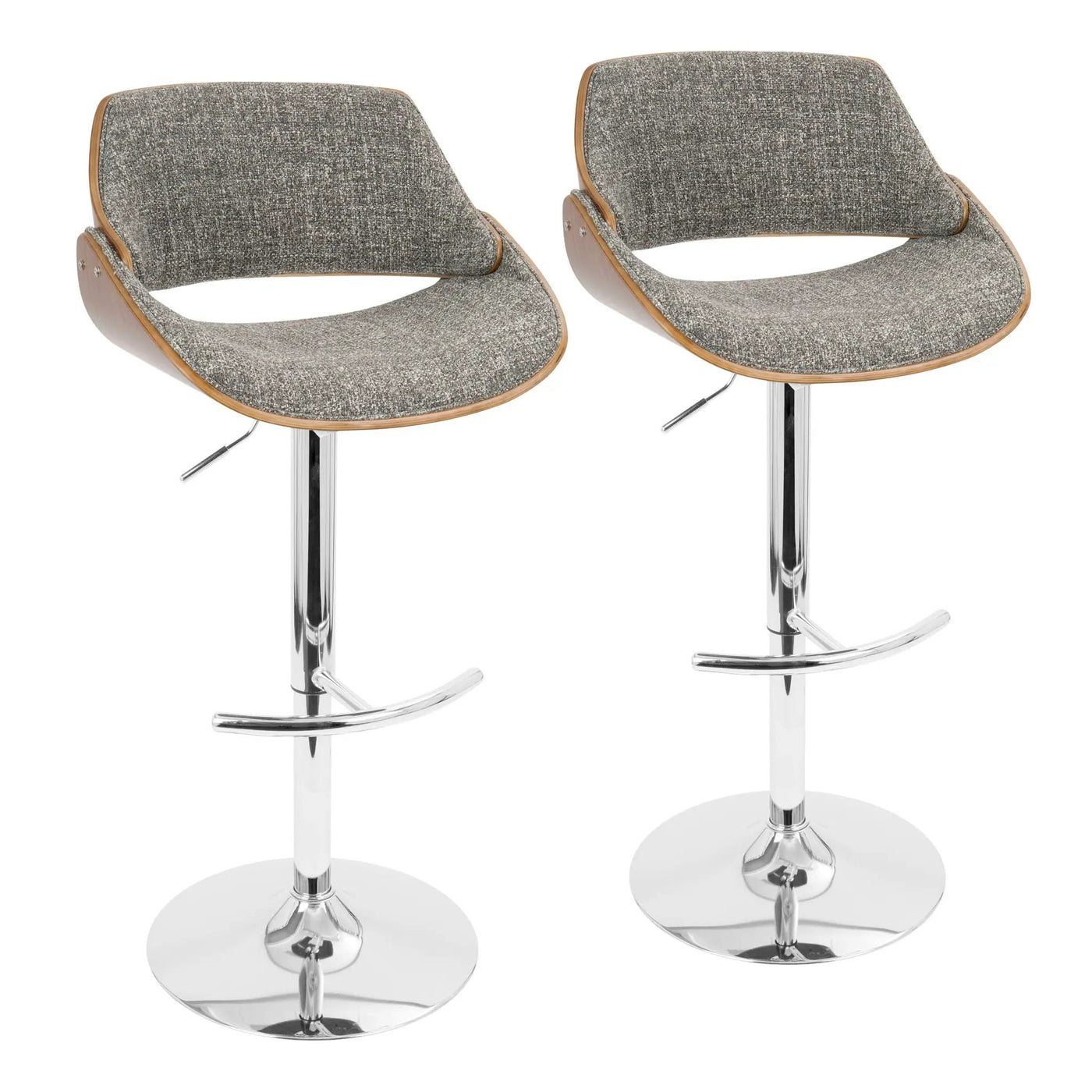 Fabrizzi - Mid Century Modern Adjustable Barstool With Swivel (Set of 2) by HouseOfZazla