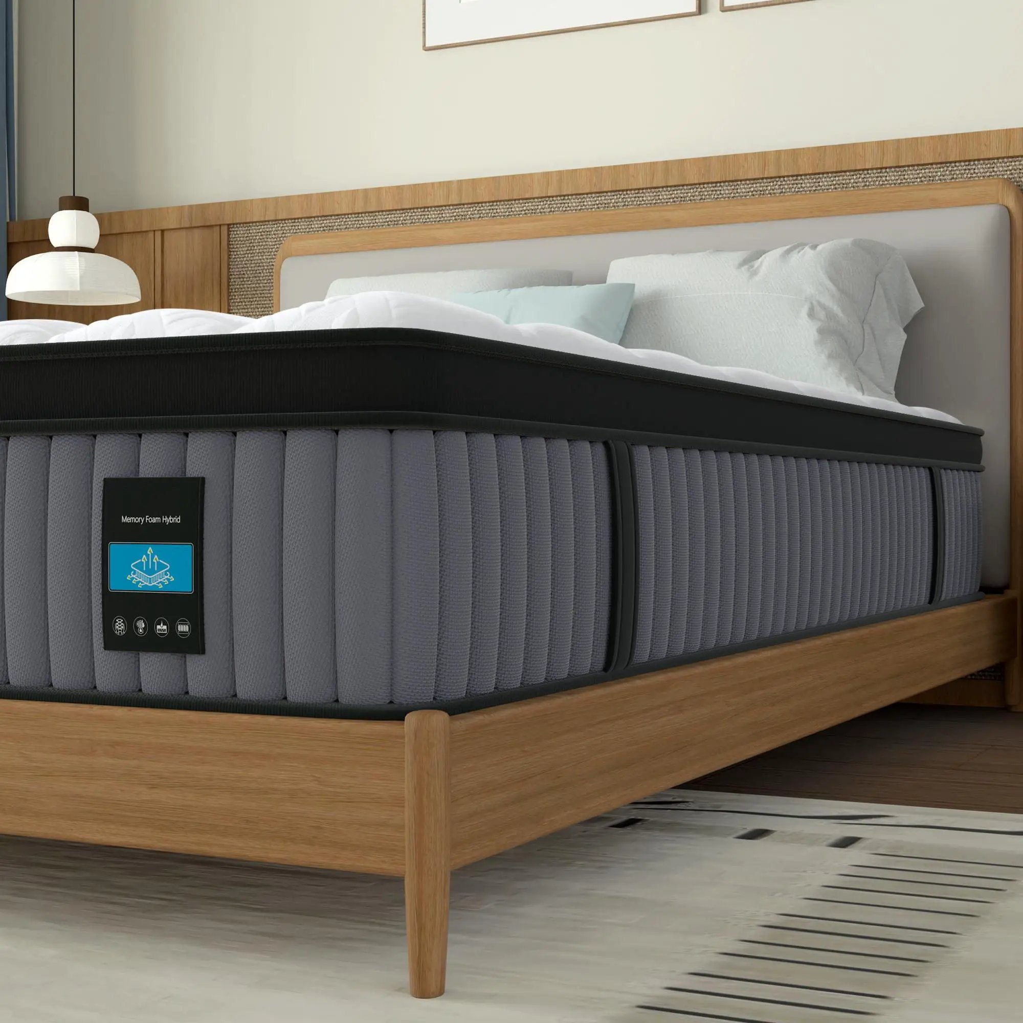 14" King Hybrid Mattress, Memory Foam & Pocket Spring Bed by HouseOfZazla