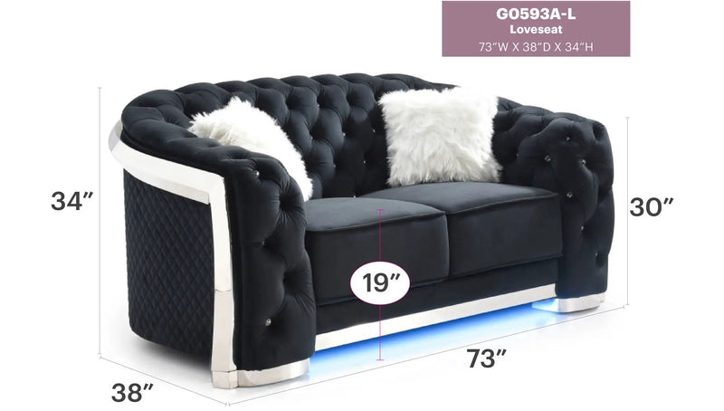Loveseat With Flared Arms by Unique Piece Furniture
