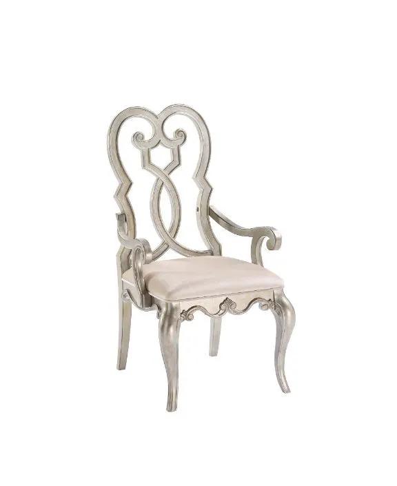 Esteban - Arm Chair (Set of 2) - Ivory Velvet & Antique Champagne by Unique Piece Furniture