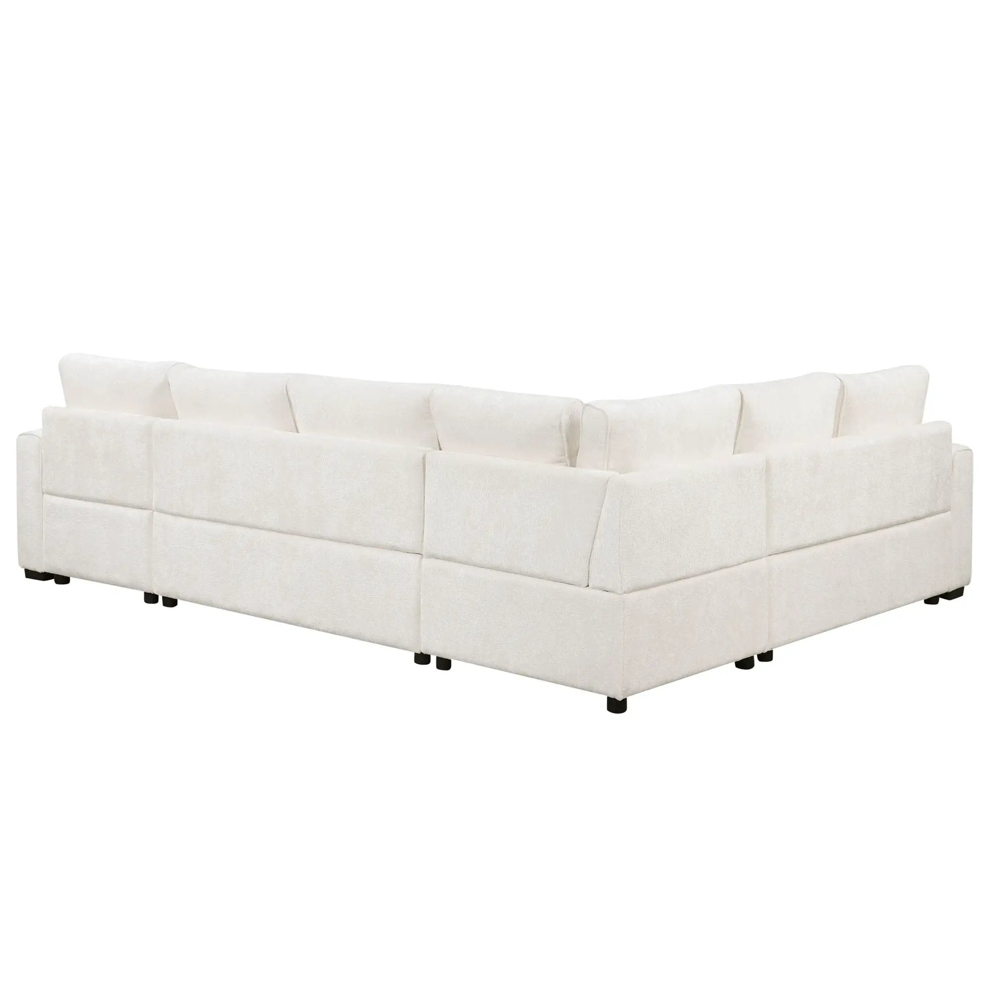 Sectional Sofa Pull-Out Sofa Bed Sleeper With A Storage Ottoman, Three Pillows And Charging Devices For Living Room by HouseOfZazla