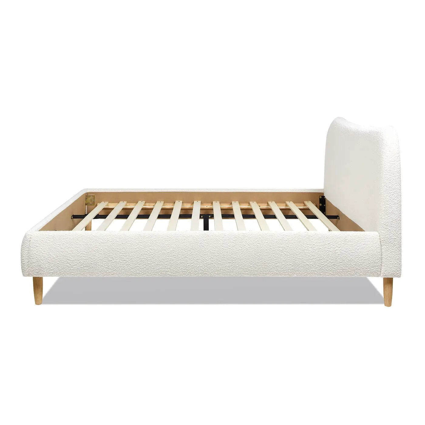 Roman - Curved Headboard Upholstered Platform Bed by HouseOfZazla