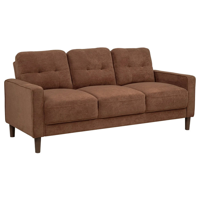 Bowen II 2-piece Fabric Upholstered Track Arm Sofa Set Rust by Unique Piece Furniture