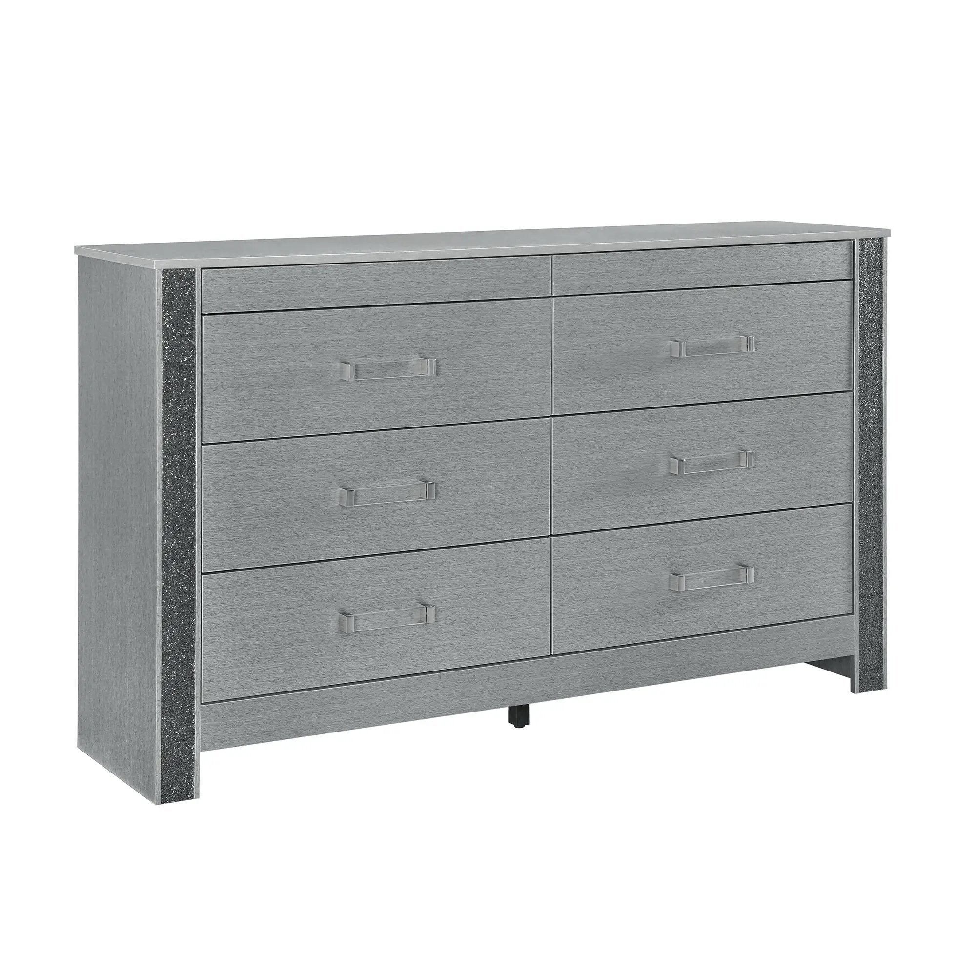 Lorenzo - 5 Piece Bedroom Set With Glittered Detailing by Unique Piece Furniture