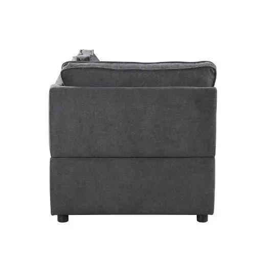 Silvester - Modular Wedge With Pillow - Gray Fabric by Unique Piece Furniture