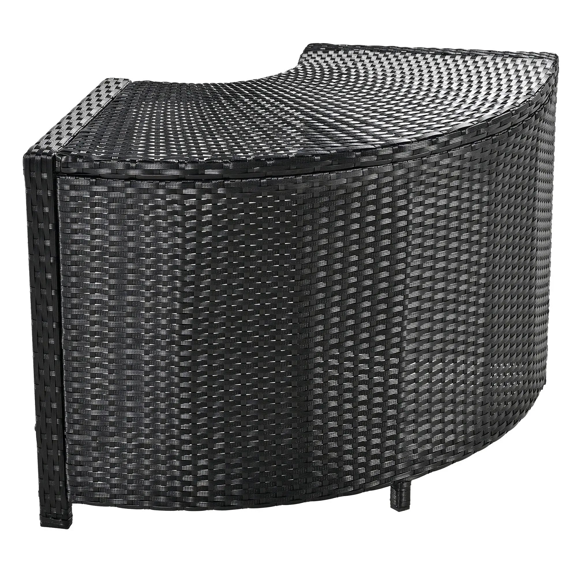 Spa Surround Spa Frame Quadrilateral Outdoor Rattan Sectional Sofa Set With Mini Sofa, Wooden Seats And Storage Spaces by HouseOfZazla