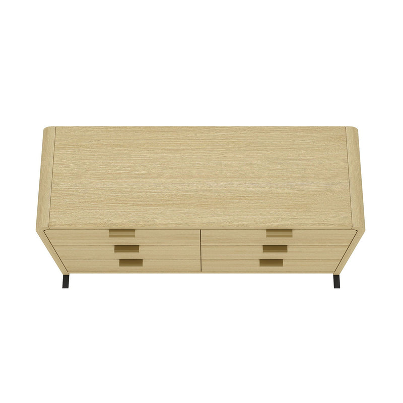 Grace - Double Dresser With 6 Drawers - Oak by HouseOfZazla