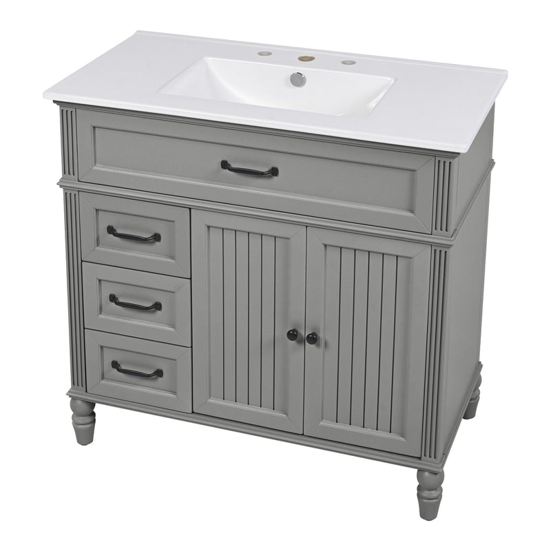 Bathroom Vanity With Sink, Freestanding Cabinet & Drawers by HouseOfZazla