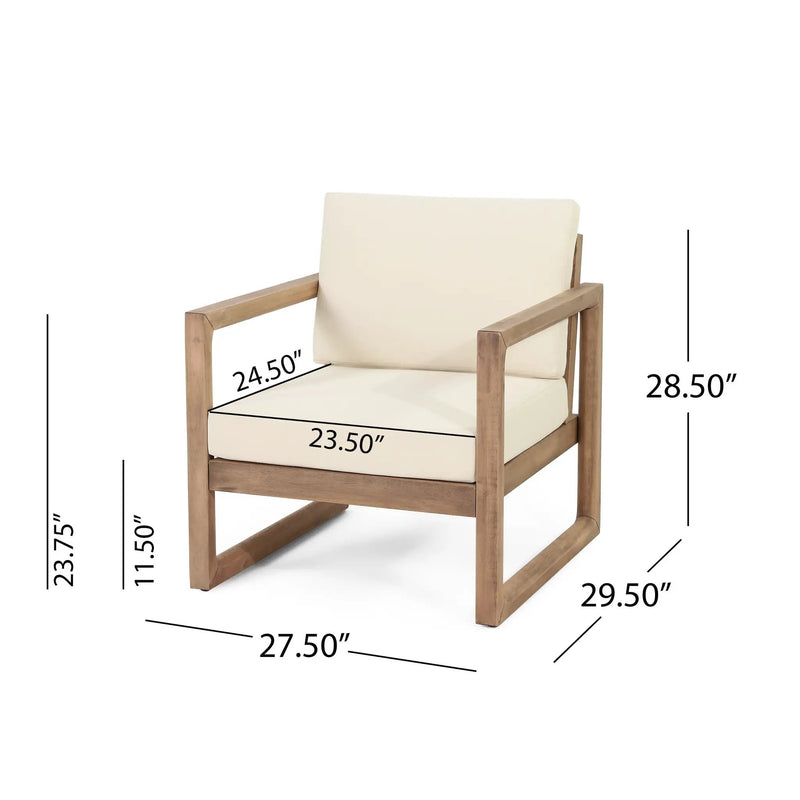 Set of 2 Outdoor Acacia Wood Patio Club Chair by HouseOfZazla
