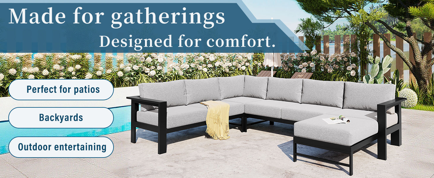 U_Style U-Shaped Outdoor Sectional Sofa Set by HouseOfZazla