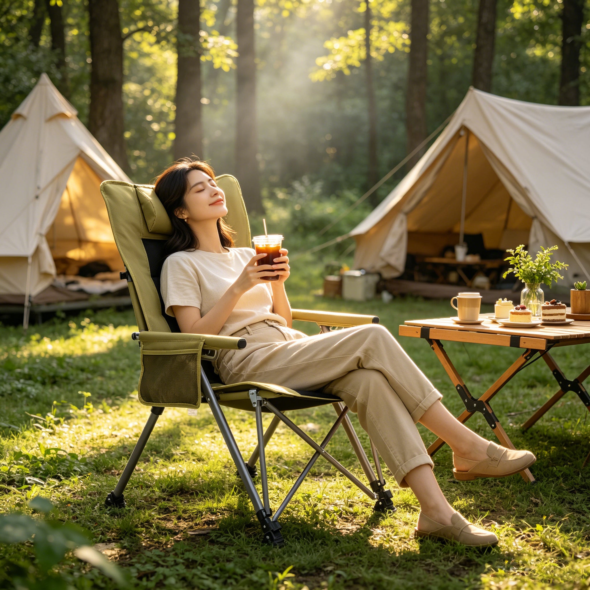 5-Position Adjustable Reclining Camping Chair by HouseOfZazla