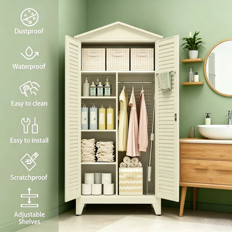 Spire79.1'' Tall Metal Tool Storage Cabinet by HouseOfZazla