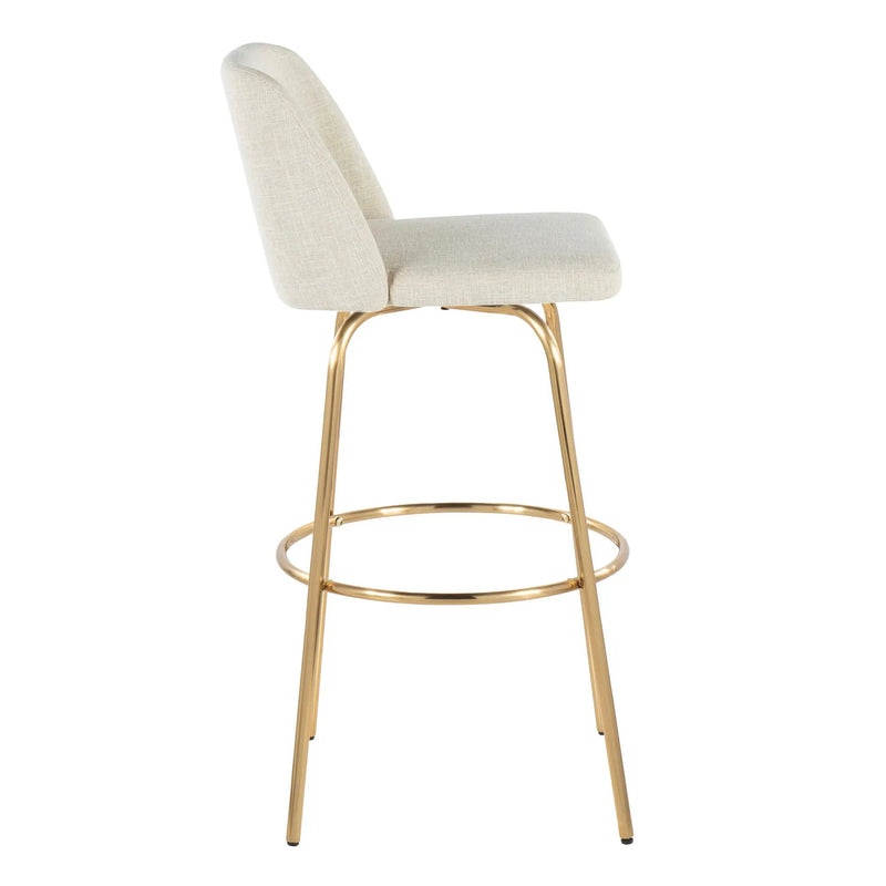 Toriano - Contemporary Fixed Height Barstool With Swivel And Round Footrest (Set of 2) by Unique Piece Furniture