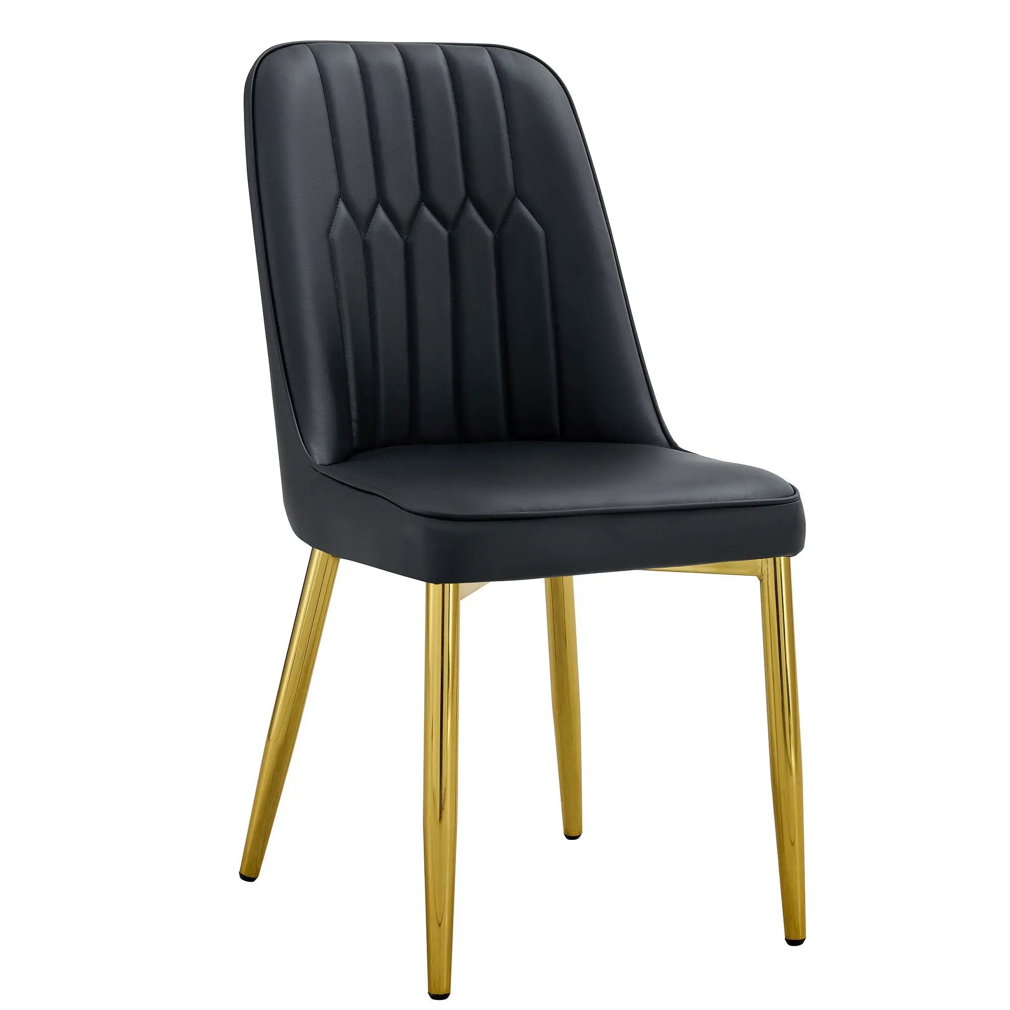 Modern Dining Chairs With Metal Legs And Simple Line Design On Backrest by Unique Piece Furniture