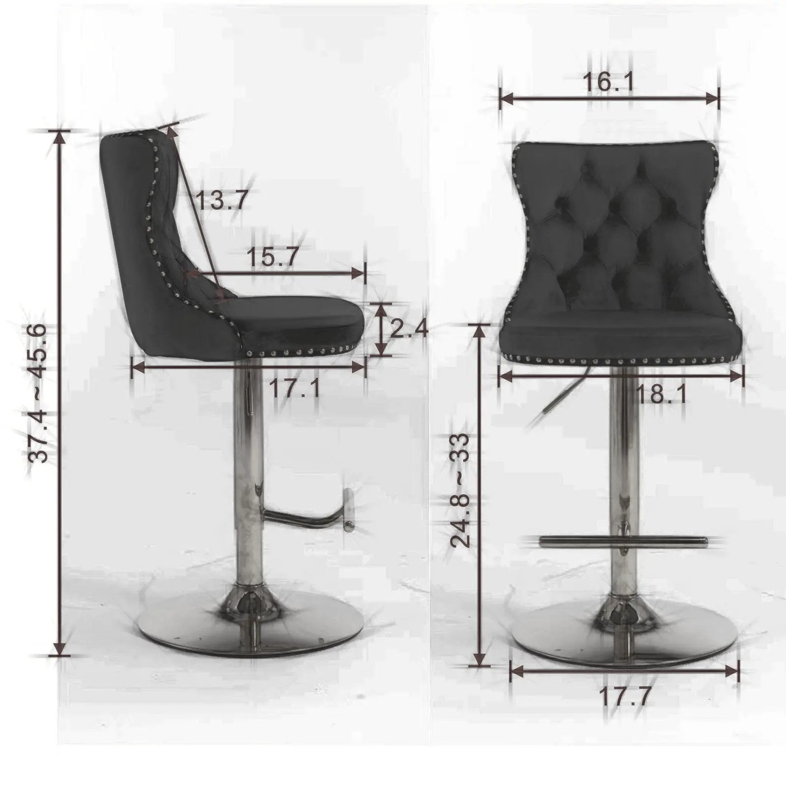 Swivel Adjustable Height Barstools Set of 2 by HouseOfZazla
