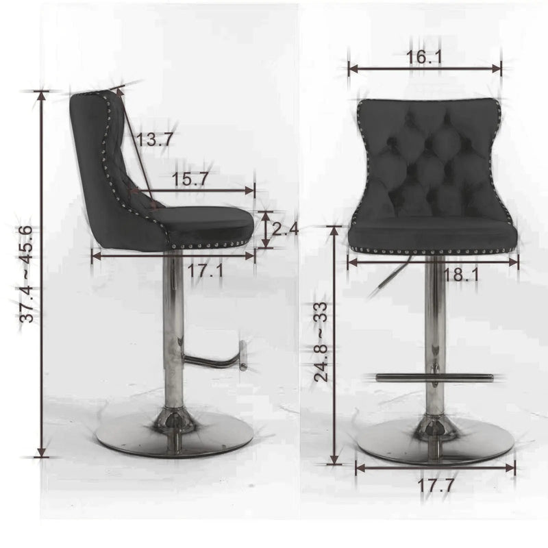 Swivel Adjustable Height Barstools Set of 2 by HouseOfZazla