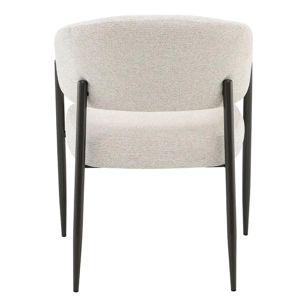 Jirina - Chenille Arm Chair With Metal Legs (Set of 2) - Beige & Black by Unique Piece Furniture