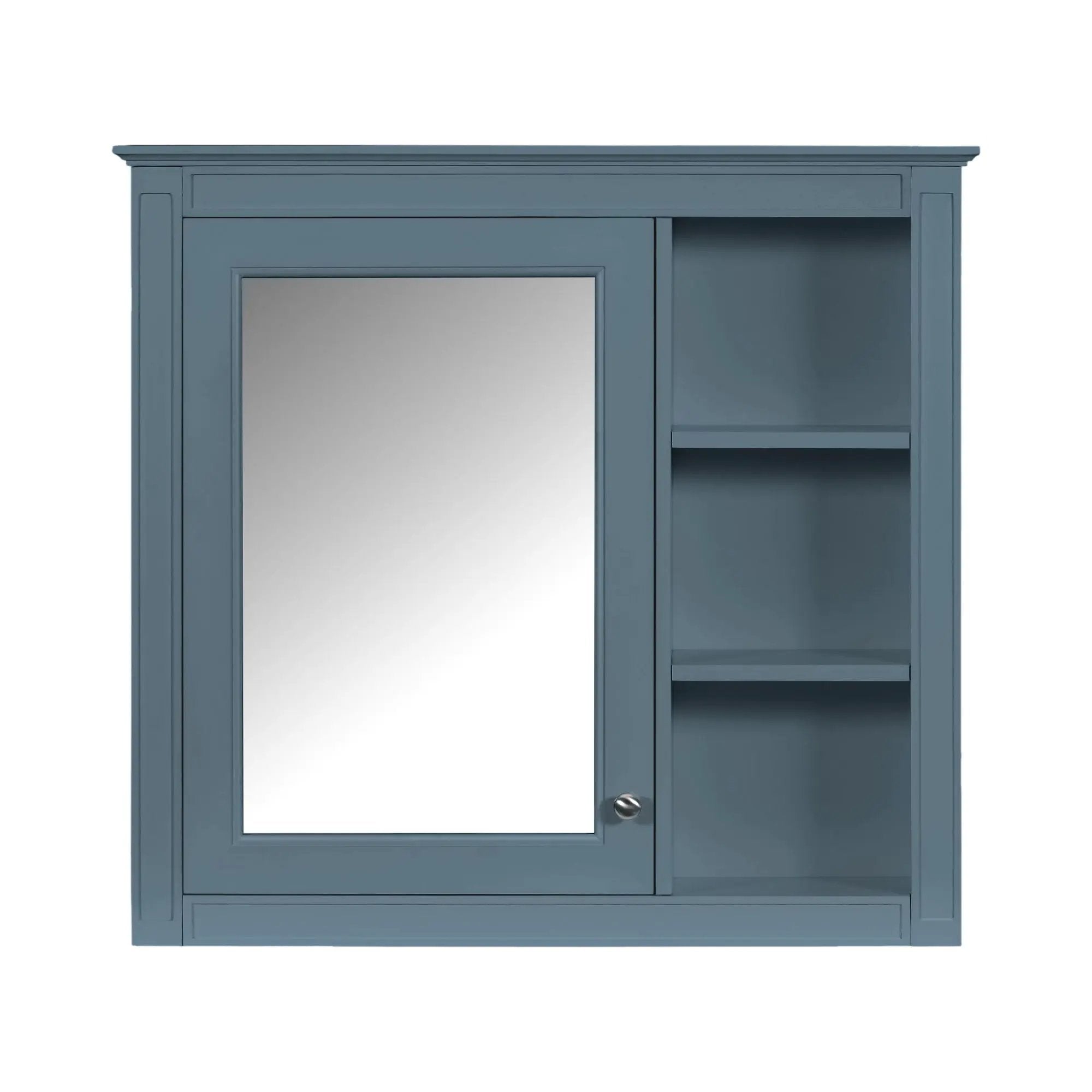 Bathroom Vanity With Medicine Cabinet, Royal Mirror Cabinet, Modern Bathroom Storage Cabinet With 2 Soft Closing Doors And 4 Drawers by HouseOfZazla