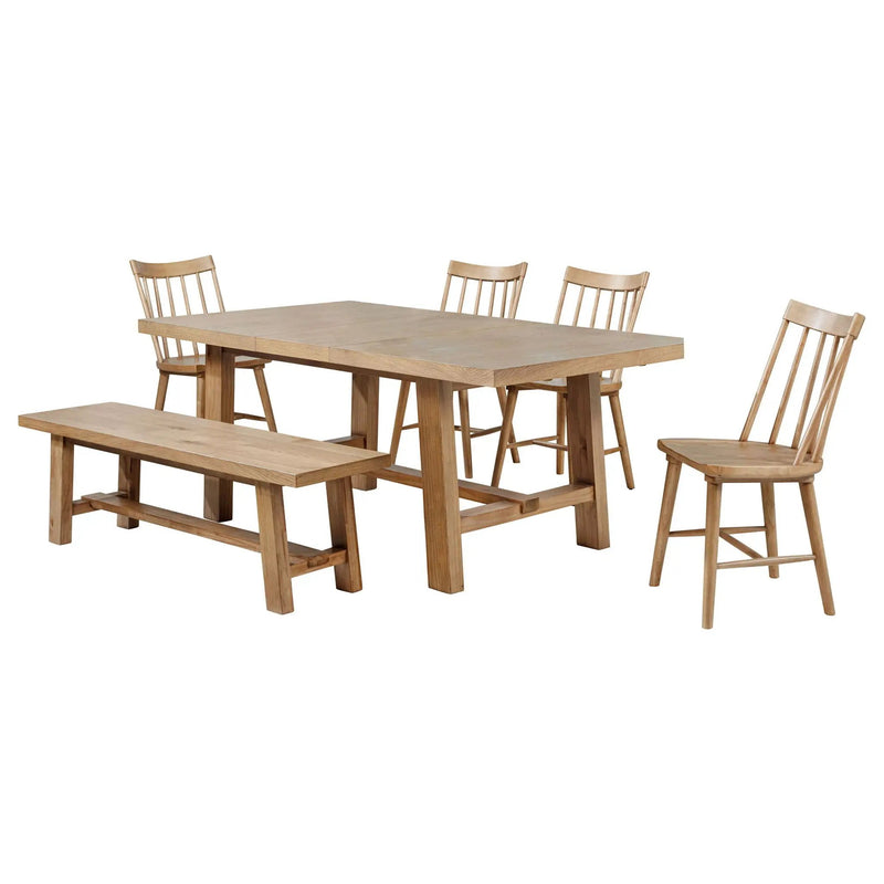Middleton 6-piece Extension Leaf Dining Set Natural Brown by Unique Piece Furniture