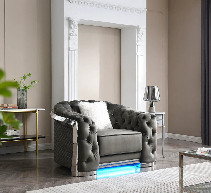 Sophisticated Accent Chair - Gray by HouseOfZazla