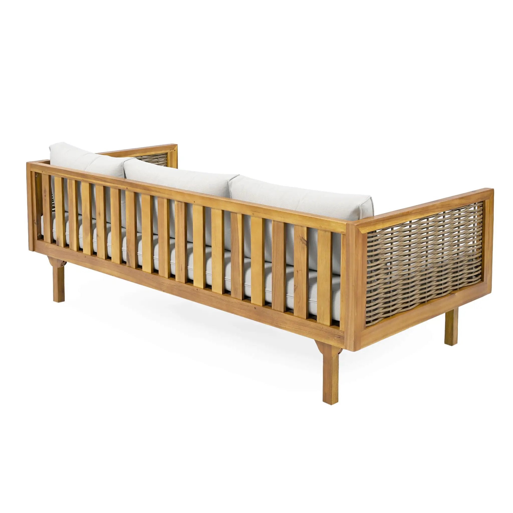 Claremont 3 Seater Daybed Teak Acacia Wood Water Resistant Cushions by HouseOfZazla