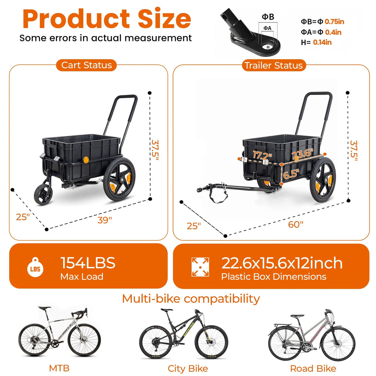 2-in-1 Bike Cargo Trailer Pushcart by HouseOfZazla