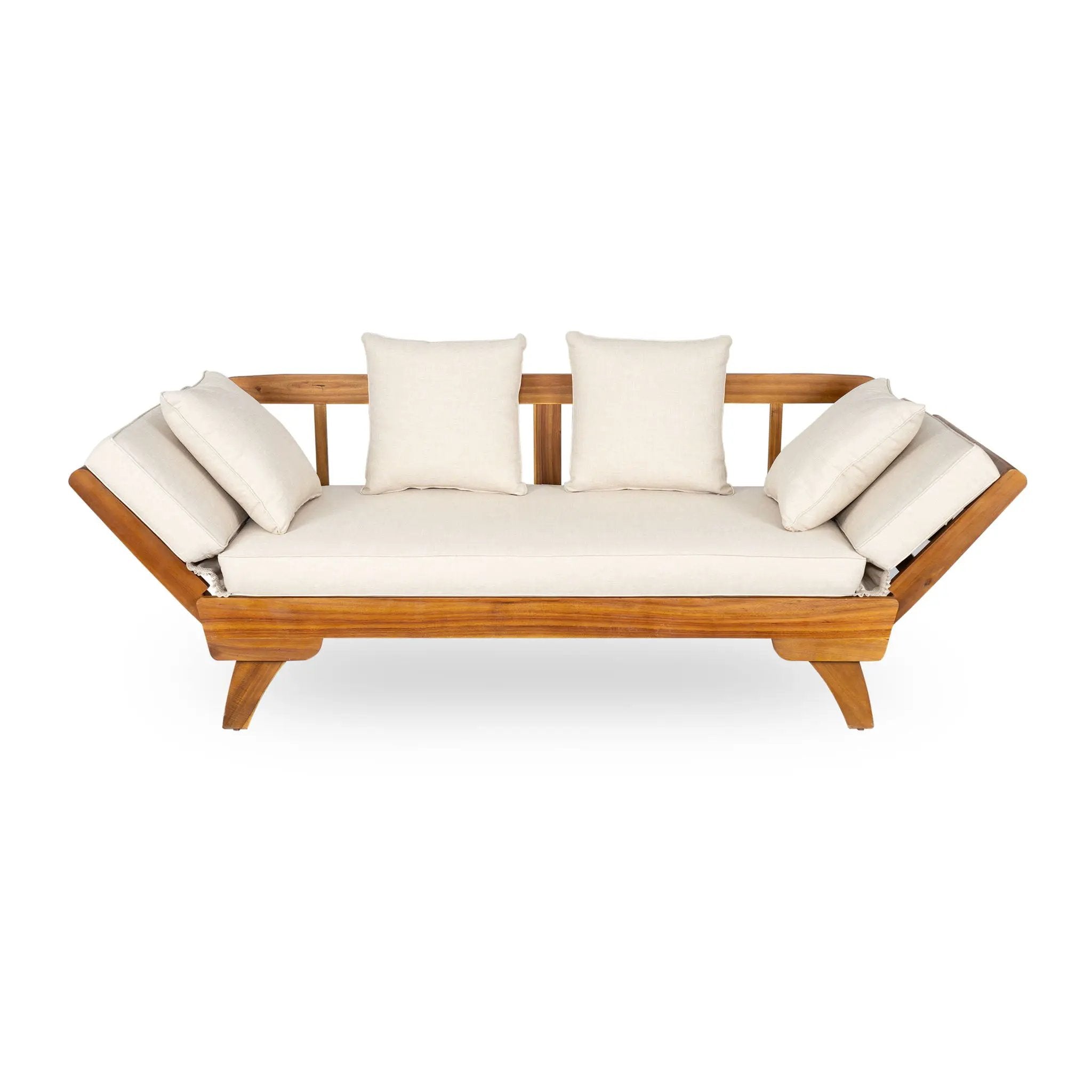 Outdoor Patio Daybed Sofa, 3 Seat Sofa With Foldable Arm 4 Back Pillows by HouseOfZazla