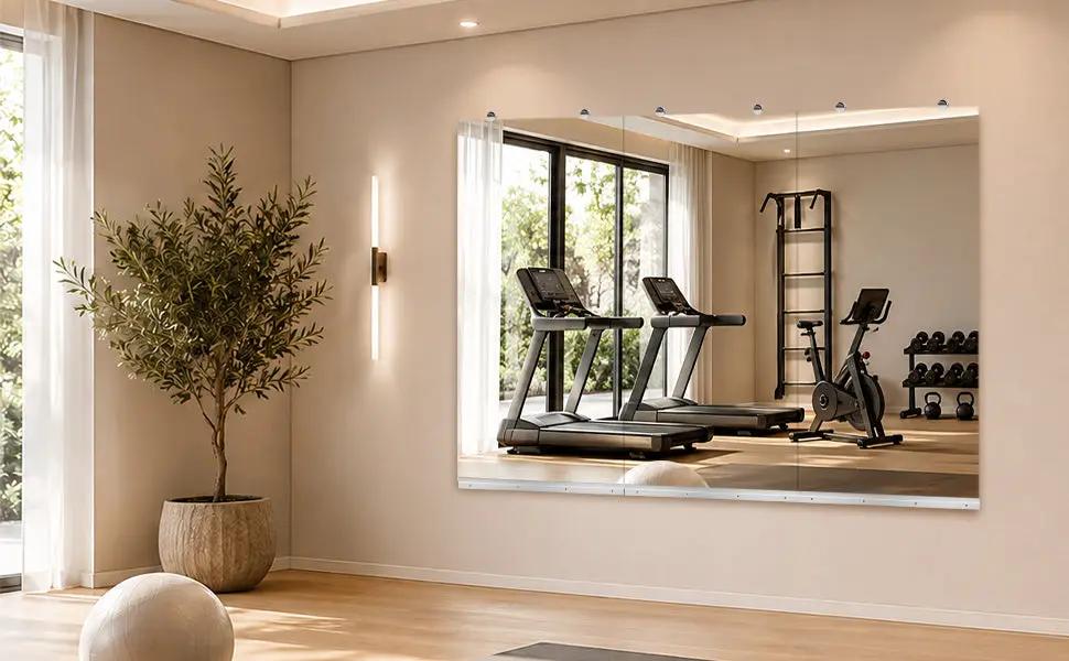 Gym Mirror 24x48 Inch - 3pcs Set by HouseOfZazla