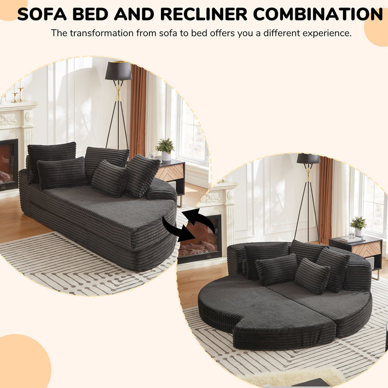 Semi Circular 2 In 1 Sofa Bed With Neck Pillow by HouseOfZazla